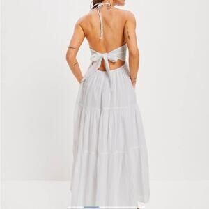 American Eagle AE Ruched Halter Midi Dress Large